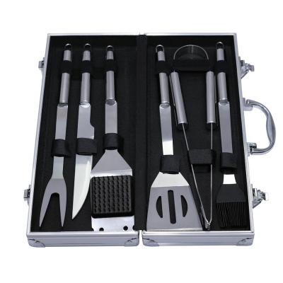 China YiHai 6Pcs Easily Cleaned Grill Tool Kit, Stainless Steel BBQ Tool Kit with Case Portable BBQ Utensils Tool Kit with Case for Outdoor BBQ for sale