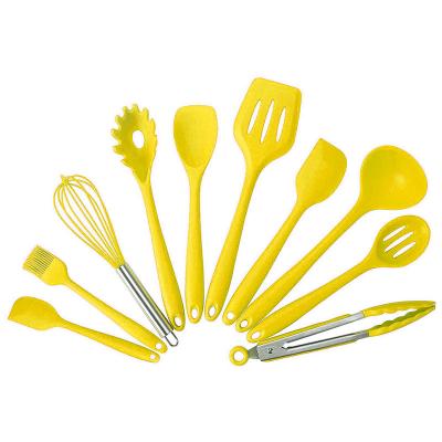 China Sustainable YiHai Kitchen Tools Cooking Kitchen Utensil Set Silicone And Wooden Utensils Sets Nylon Stainless Steel And 12 Pcs Utensils Yellow for sale