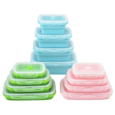 China YIHAI Square Food Grade Silicone Food Storage Containers Microwavable Container Vacuum Plastic Food Storage With Lid Microwavable Lunch Box Set for sale