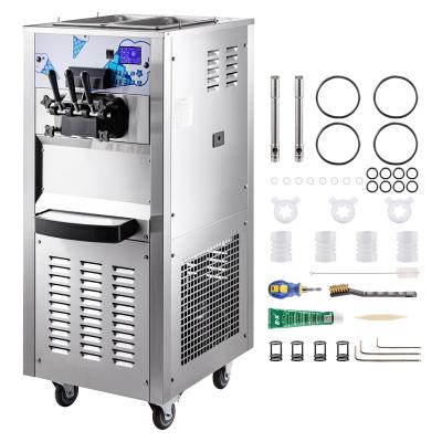 China Snack Factory Ice Cream Machine with 3 Flavors Soft Ice Cream Maker 2500W Commercial Ice Cream Machine with LCD Panel for Restaurants Snack Food for sale