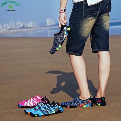 China Ganxing Lightweight Women Shape Silicone Rubber Snorkeling Non-slip Blue Walking Barefoot Sports Swimming Shoes For Pool for sale