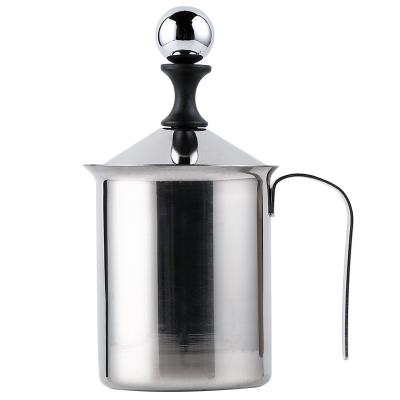 China Automatic Electric Double Layer Milk Frother Stainless Steel White Wall Coffee Household Double Layer Milk Frother for sale