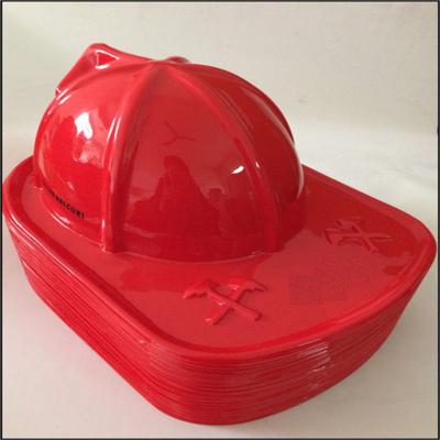 China Child Size Red Plastic Fire Chief Hat for sale