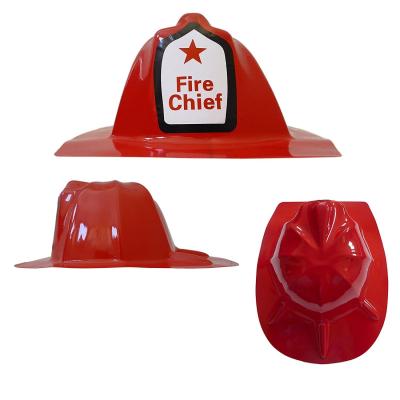 China Jefe de bomberos plástico rojo del sombrero del tamaño del niño de Halloween del partido de Plasticfireman del sombrero del casco en venta