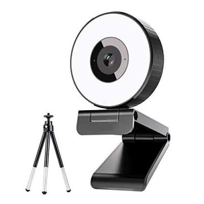 China web camera 1920*1080 2021 W8 desktop h265 ring light 4k 1080p auto focus webcam with MIC webcam for sale