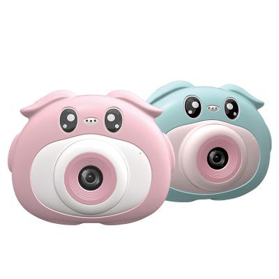 China Hot Pig 2.0 Inch Cartoon IPS Kids Camera With Optical Zoom Selfies With Dual Lenses With Silicone Sleeve for sale