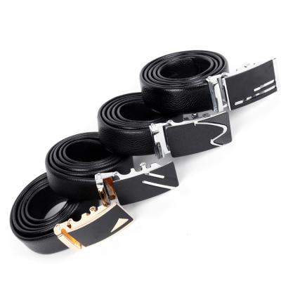 China Designer High Quality Cowhide Mens Cowhide Alloy Leather Belt With Automatic Buckle Heavy Duty Belt for sale