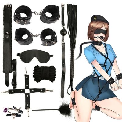 China Durable Leisure Belt Handscuff Neck Role Play Bdsm Bondage Suit Restraint Gear 10pcs Sex Toys Couples Couples Exotic Adult Women for sale