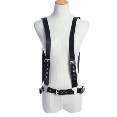 China New Coming New One-Piece PU Waist Shoulder Binding Suspenders Belt Women Men Adjustable Braces Suspenders for sale