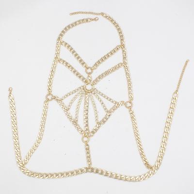 China New Design Durable Hot Sale Dancing Belt Leisure Sexy Bra Chain For Women Body Jewelry Dress Made In Halter Jewelry Chain Bikini for sale