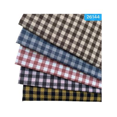 China Retro Factory Shirt Fabric Organic Wholesale Grid Woven Jacquard Small Yarn-Dyed Custom Cotton Fabric for sale