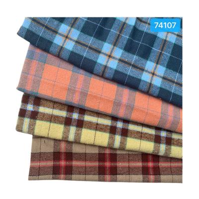 China Lowest price factory supply textile 100% cotton flannel material linen fabric for shirts organic wholesale clothing fabric for shirt for sale