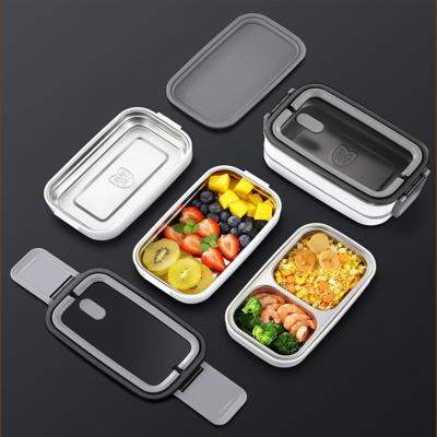 China Food Grade Microwavable PP And 304 Stainless Steel Food Box , Microwavable Stainless Steel Lunch Box for sale