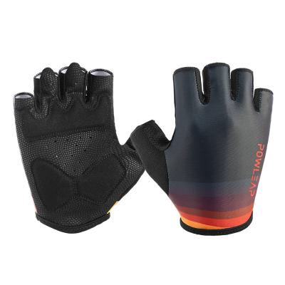 China Autumn Spring Mtb Bike Gloves Unisex Breathable Shockproof Cycling Gloves Black Half Finger Comfortable Bicycle Gloves for sale