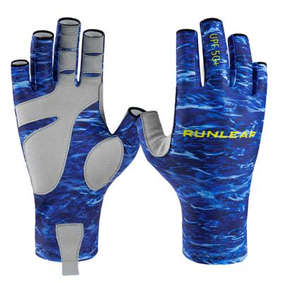 China Breathable Custom SPF 50+ Sun Y Fishing Gloves Sun UV Protection Fingerless Gloves For Paddling Hiking Outdoor Sports Kayaking for sale