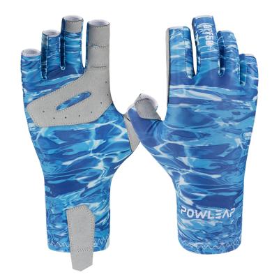 China New Design Anti-Wrinkle Fishing Gloves Breathable Quick Dry UV Breathable Half Finger Custom Women Men Sunbathe Fishing Gloves Fishing Hiking Kayaking for sale