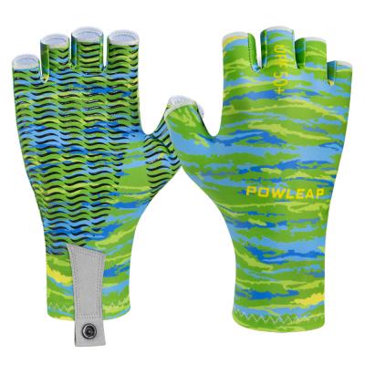 China Factory Price Half Finger Fishing Gloves Men Women Breathable UV Sun Protection Fingerless Non-slip Glove For Fishing Rowing Sailing for sale