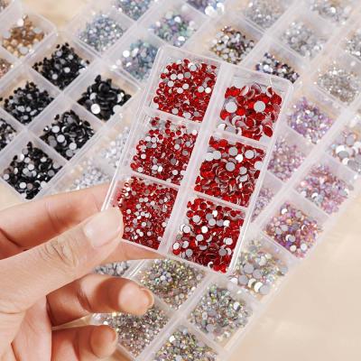 China Easy Apply Crystal Nail Art Decorations Nail Decals Qianya Glass Flatback OEM Rhinestones Charm Muliti-size Nail Art for sale