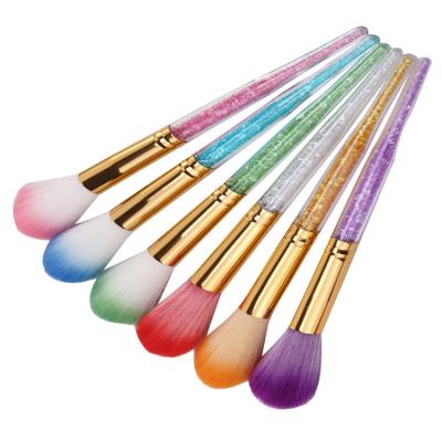 China Wholesale Professional Nail Art Qianya Glitter Brush Nail Dust Cleaning Nail Sweeps Rhinestone Handle Acrylic Makeup Brush for sale