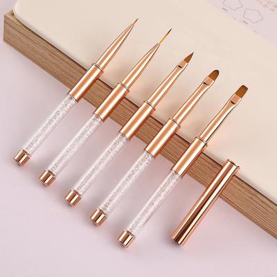 China 2022 Custom Nail Acrylic Logo Rhinestone Handle Manicure Brush DIY Nail Art Set Brush OEM Qianya Professional Nail Art Liner Brush for sale