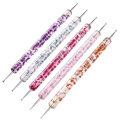 China Nail Art Brushes DIY Nail Art Design UV Gel Painting Crystal Nail Art Dotting Pen Professional Rhinestone Nail Art 1Set Dotting Tools Manicure Accessories for sale