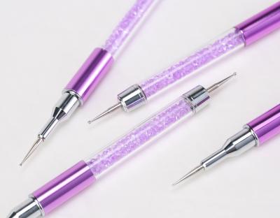 China 2020 Professional New Arrival Two Way Nail Art Dotting Pen Factory Wholesale Purple Nail Acrylic Dotting Pen for sale