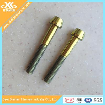 China Gold Anodized Gr5 Titanium Allen Head Screws for sale