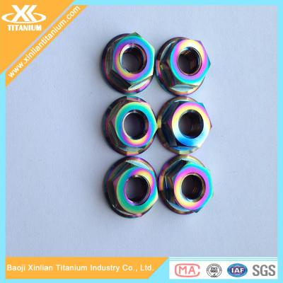 China Colorful Gr5 DIN6923 M6 Titanium Hex Flange Nuts for sale