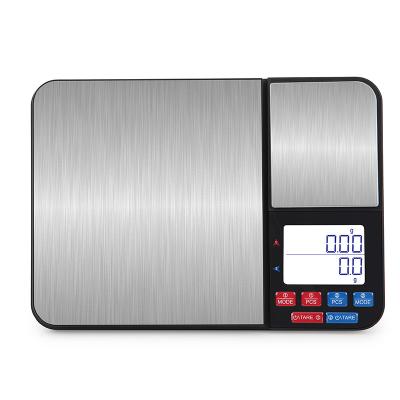 China WITH COVER 500g 5kg Combination Stainless Steel Two Platforms Digital Kitchen Food Scale Pocket Jewelry Multifunctional Weight Scale for sale