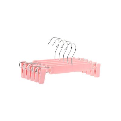 China Eco-Friendly Clothes Hanger Factory Original Pink Hangers Pants Clip Hanger Men's Trousers plastic hangers clothes for sale