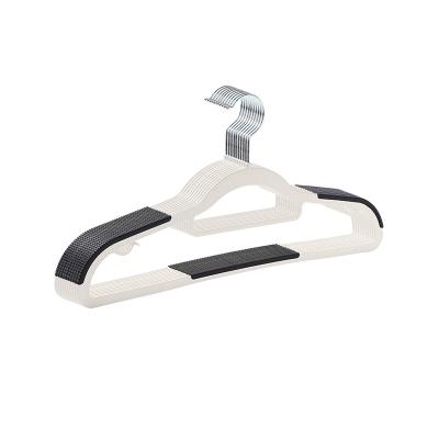 China Factory Supply Eco-friendly Clothes Hanger White Plastic Hanger Anti-Slip And Anti-shoulder Angle Travel Hanger for sale