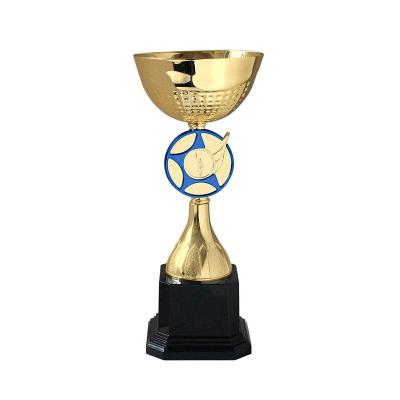 China Sports and Games China Wholesale Custom Trophy Cup Cheap Gold Color Soccer Trophy Award Metal Trophy Cup for sale