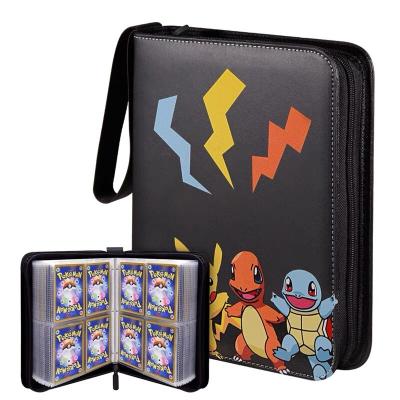 China 2022 Trading Card Holder Binder For Cards With Sleeves 4 Sleeves Pocket Card Binder Holder Book Card Collector Album With Zipper Carrying Case for sale