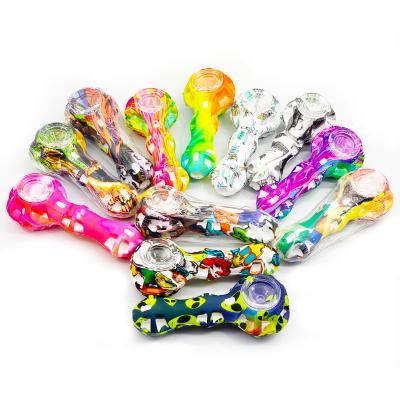 China Minimalist Fast Shipping SHINY Smoke Shops Supplies Cute Novelty Resin Smoking Pipe Mini Hand Pipes Accessories Silicone Pipes for sale