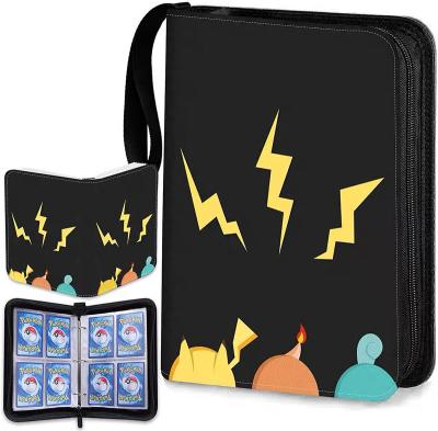 China Trading Card Holder PU 4 Pockets Charizard Toploader Trade Collecting Protective Display Book Folder Pokemon Sleeves Binder Card Holder Album for sale