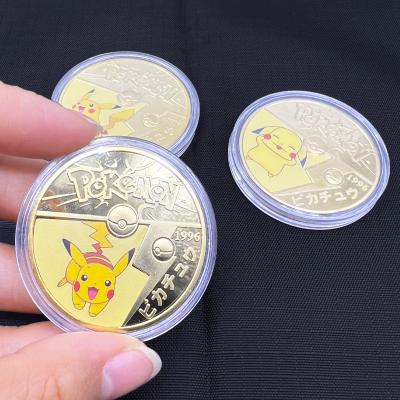 China Newest Pokemon Trading Card Game USA Family Challenge Custom Proud Military Coin Global SHINY Pikachu Coins for sale