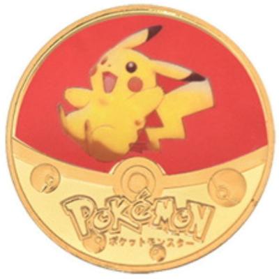 China Global Free Samples 20 Types Pikachu Pocket Animals Gold Pokemon Coins Collectible Original Japanese Anime Challenge Coin For Gifts for sale