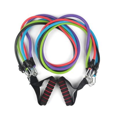 China Portable 11PC Resistance Bands Resistance Tube Band Set Long Ropes Manufacturers Resistance Bands With Logo for sale