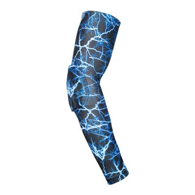 China Wholesale High Quality Breathable Elastic High Compression Polyester Basketball Arm Support Brace Arm Sleeves Padded Basketball Arm Sleeve for sale