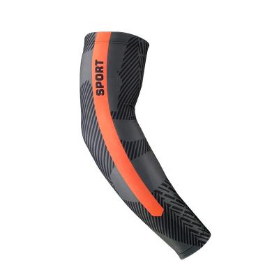 China Breathable Custom Logo Cycling Basketball UV Protector Black Arm Compression Arm Sleeve for sale