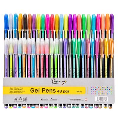 China Classic Glitter 48 Colors Gel Pens With OEM Packaging for sale