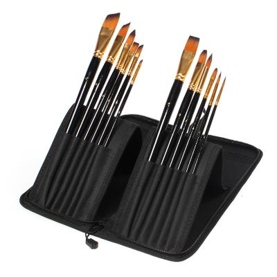 China Amazon 15 Pcs Hot Selling Nylon Paint Brush Set Without Any Private Label for sale