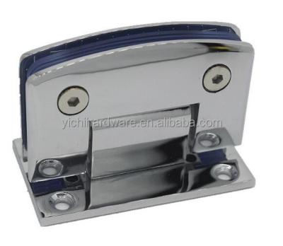 China 90 degree arc wall to glass  shower door hinge glass clamp Te koop