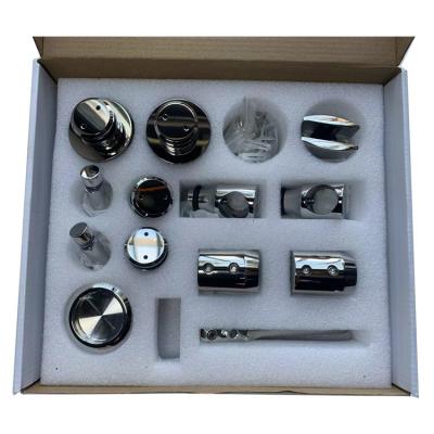 China Bathroom stainless steel 304 hanging rail track hardware accessories for 25 mm round tube for sale