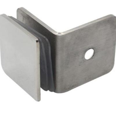 China 90 degree stamping rounded square single glass clamps for sale