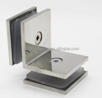 China Casting square straight 90 degree double glass clamps for sale