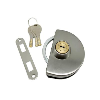 China Stainless steel copper core door lock Semicircle Sliding Frameless Glass Door Lock zu verkaufen