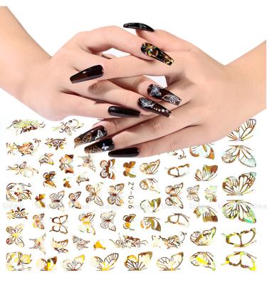 China 3D Airplane/Glitter Popular Special Nail Stickers Custom Nail Wraps 3d Art Butterfly Designers Nail Stickers Pattern DIY for sale