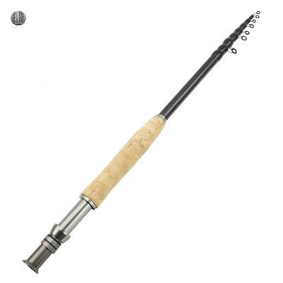 China Carbon Fly Fishing Rod Portable Carbon Action Fly Fishing Rod Cork Handle Telescopic Ultralight Quick Tackle for sale