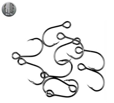 China 50pcs/bag #8-#3/0 Large Fishhook High Carbon Steel Built-in Single Hook Eye Replacement Fishing Spoon Spinner Accessories for sale